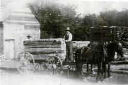 Load of Square Logs with Team of Horses