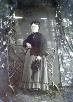 Tin Photograph - Unidentified Woman Surrounded by Flowers