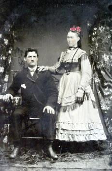 Tin Photograph - Unidentified Man and Women 