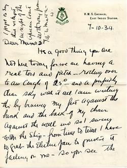 Letter from Willard to his Mother 7-10-34 - Part 1