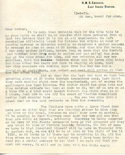 Letter from Willard to his Mother - 9-9-35 - Part 1