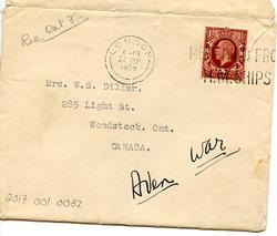 Envelope Containing a Letter from Willard to his Mother - 9-9-35 - Part 5