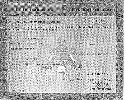 Copy of Willard Rorke's Death Certificate 