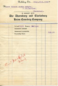 Edward Rorke - Cemetery Receipt - Part 3